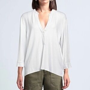 Majestic Filatures Soft Gray V-Neck Women’s  T-Shirt